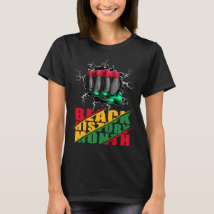 Schwarze Geschichte Monat BHM Afro Pride Hand Faus T-Shirt