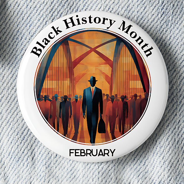 Schwarze Geschichte Monat-Brücke-Überquerung-Pinba Button (Von Creator hochgeladen)