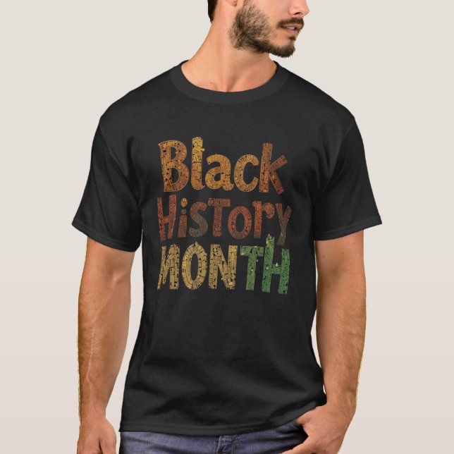 Schwarze Geschichte Monat Einigkeit in Farbe T-Shirt (Vorderseite)