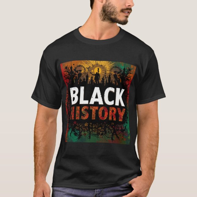 Schwarze Geschichte Monat Einigkeit in Farbe T-Shirt (Vorderseite)