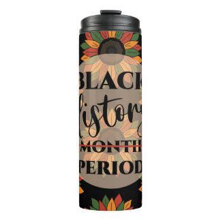 Schwarze Geschichte Monat farbenfrohe Blume Tumble Thermosbecher