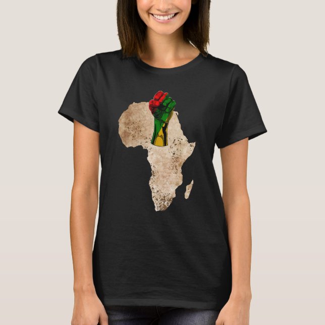 Schwarze Geschichte Monat Faust Afrikanische Afro  T-Shirt (Vorderseite)