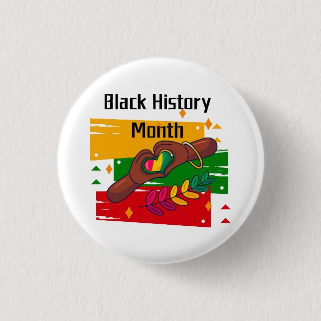 Schwarze Geschichte Monat feiern gemeinsam aufstei Button (Vorderseite)