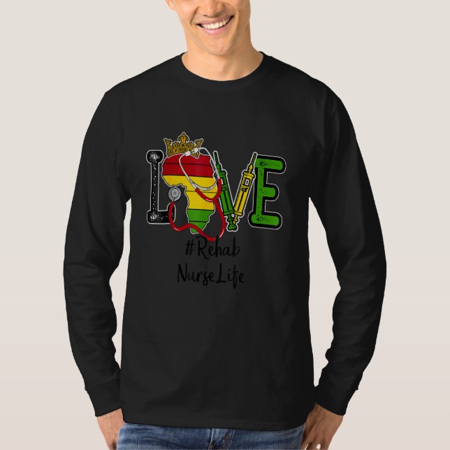 Schwarze Geschichte Monat Krankenpflege Rehab Kran T-Shirt (Vorderseite)