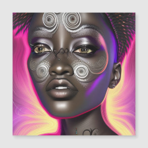 Schwarze Geschichte Monat Melanin Girl Magic König Magnetkarte