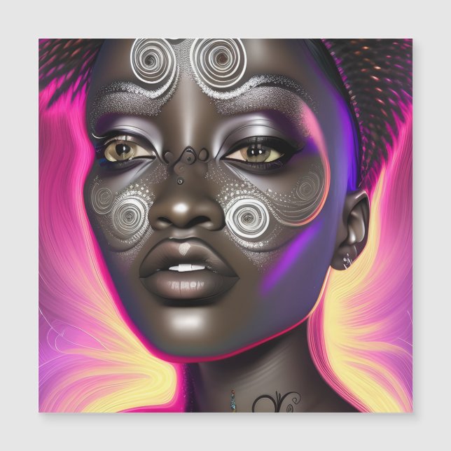 Schwarze Geschichte Monat Melanin Girl Magic König Magnetkarte (Vorderseite)