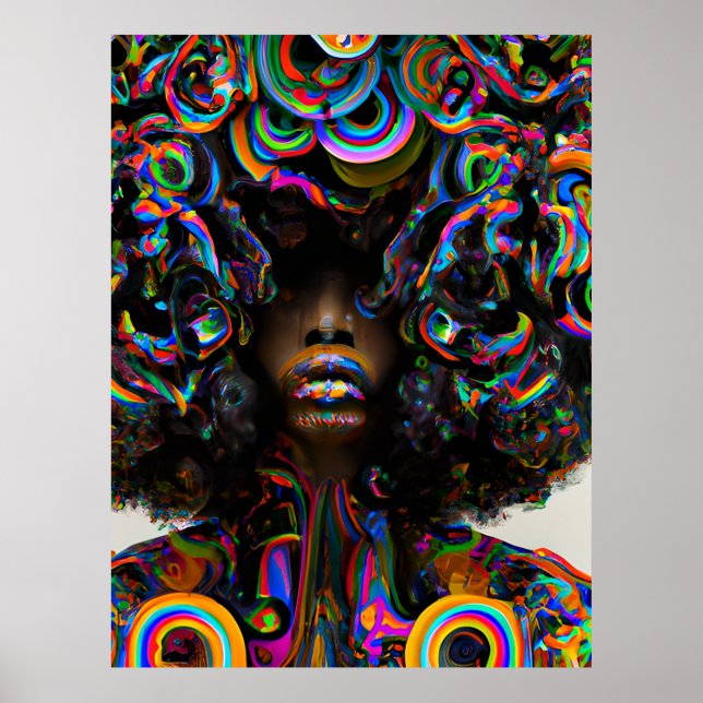 Schwarze Geschichte Monat Melanin Girl Magic König Poster (Vorne)