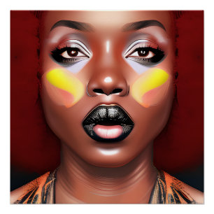 Schwarze Geschichte Monat Melanin Girl Magic König Poster