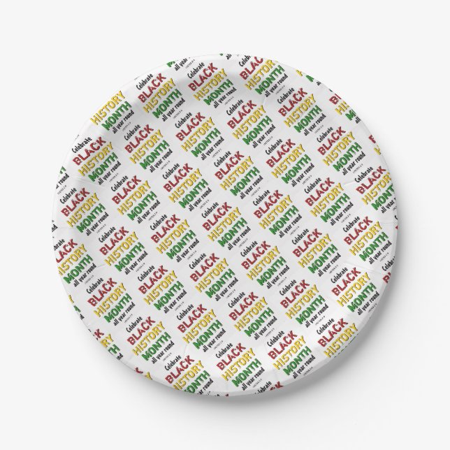SCHWARZE GESCHICHTE MONAT Motivierend BHM Pappteller (Vorderseite)