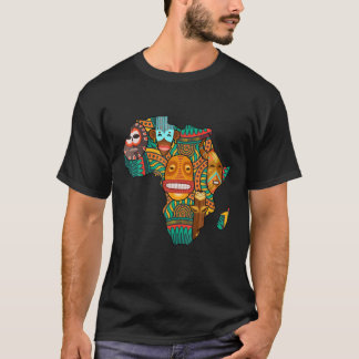 Schwarze Geschichte Monat Proud Afro Africa Patter T-Shirt