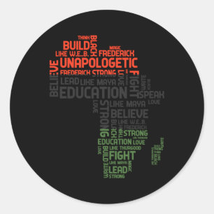 Schwarze Geschichte Monat Rot Grün und Schwarzes A Runder Aufkleber