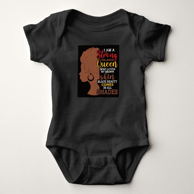 Schwarze Geschichte Monat Schwarze Frau Afro Baby Strampler (Vorderseite)