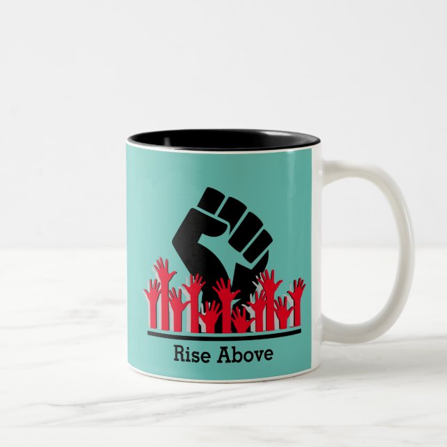 Schwarze Geschichte Monat STEIGEN OBEN Zweifarbige Tasse (Rechts)