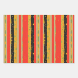 Schwarze Geschichte Monat Streifen Muster Geschenkpapier Set