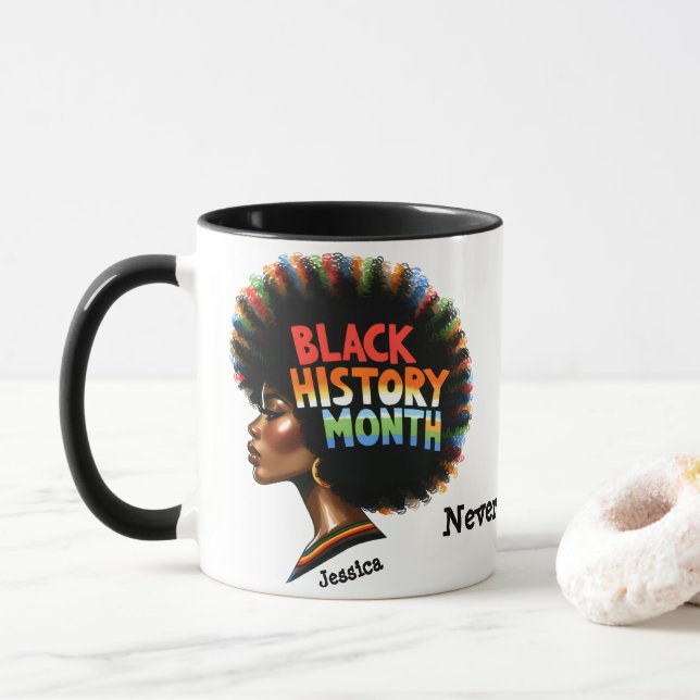 Schwarze Geschichte MonatKaffeemaschine Tasse (Mit Donut)