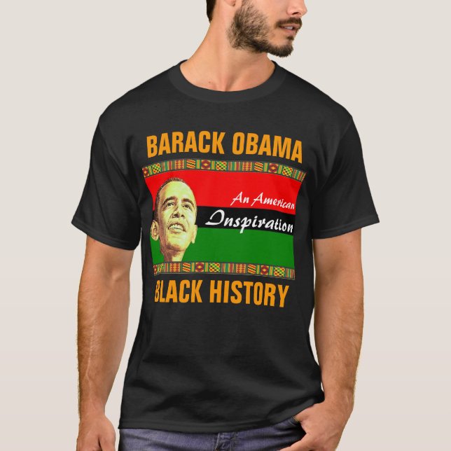 Schwarze Geschichte Obama (2 mit Seiten versehen) T-Shirt (Vorderseite)