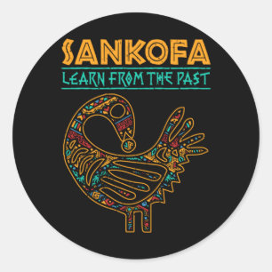 Schwarze Geschichte Sankofa afrikanischer Vogel Ju Runder Aufkleber