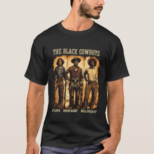 Schwarze Geschichte Western Cowboys Tribut Kunst T-Shirt