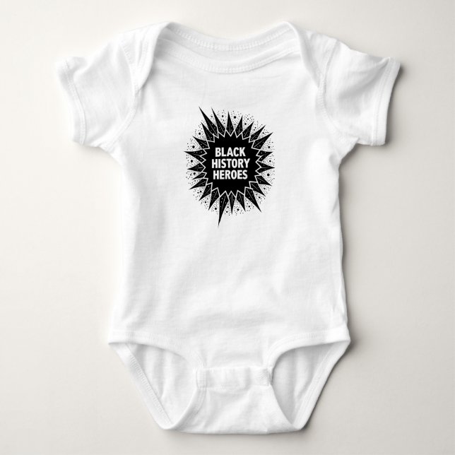 Schwarze Geschichtshelden Baby Strampler (Vorderseite)