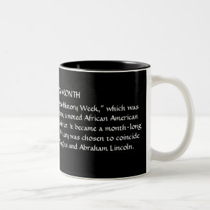 Schwarze Geschichtsmonats-Tatsachen-Tasse - Zweifarbige Tasse