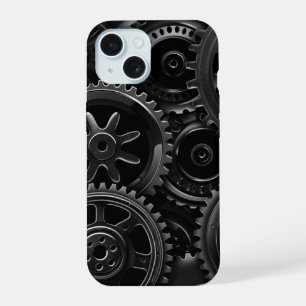 Schwarze Getriebe-Matrix-Handyhülle iPhone 15 Hülle
