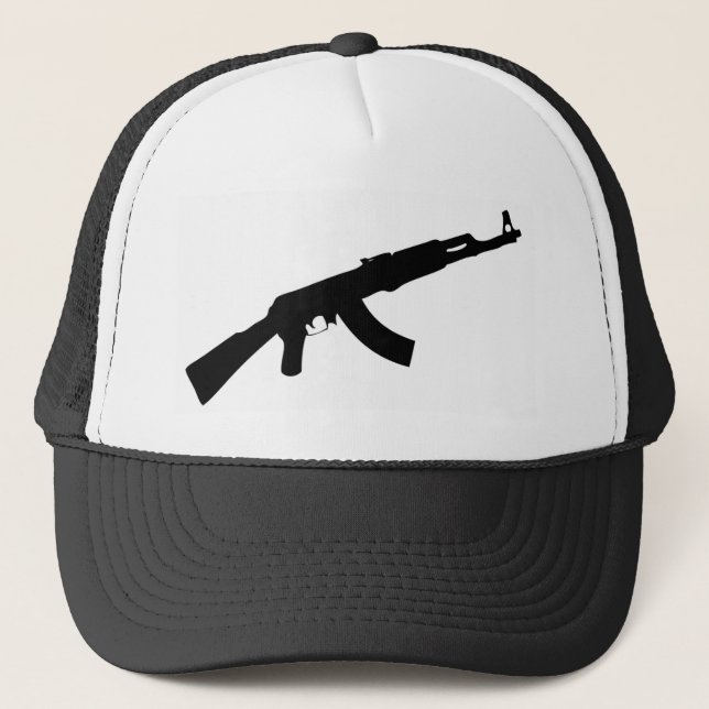 schwarze Gewehr ak 47 Ikone Truckerkappe (Vorderseite)