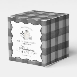 Schwarze Gingham Little Boo Geist Geburtstag Giebe Geschenkschachtel