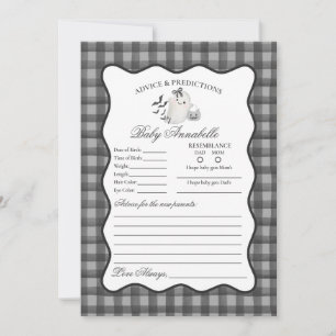 Schwarze Gingham Süße Geistervorbereitung für Baby Einladung