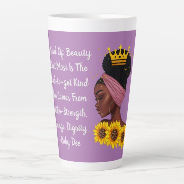 Schwarze Girl Beauty im Rahmen der Ermächtigung zu Milchtasse (Vorderseite)