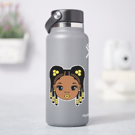 Schwarze Girl Braided Hair Aufkleber