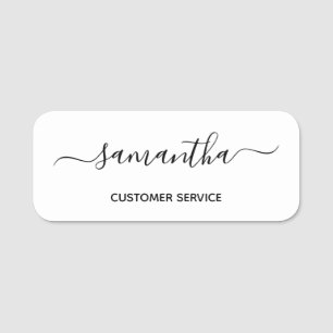 Schwarze, girly Signatur Name Jobtitel Namensschild