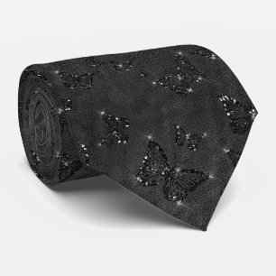 Schwarze Glamour Schmetterlinge Glanz Krawatte