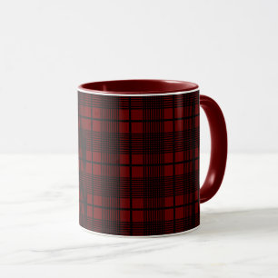 Schwarze Glen-Kaffeetasse mit dunkelrotem Karomust Tasse