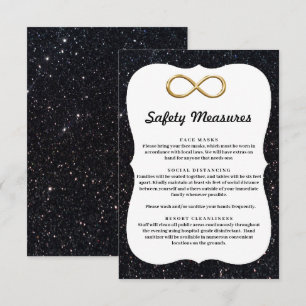 Schwarze Glitter Gold Infinity Sicherheitsmaßnahme Begleitkarte