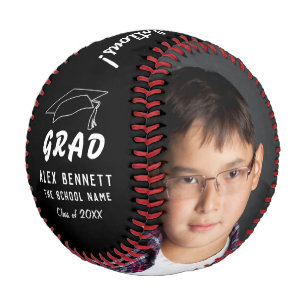 Schwarze Glückwünsche Graduate Abschluss Foto Baseball