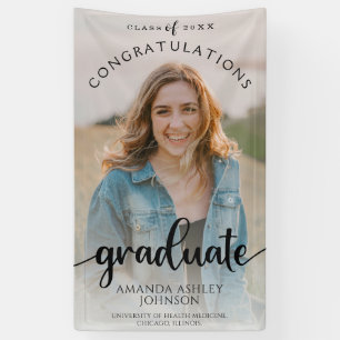 Schwarze Glückwünsche Graduate Foto Abschluss Banner