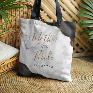 Schwarze Gold-Achat-Marmor-Mutter der Braut Tasche