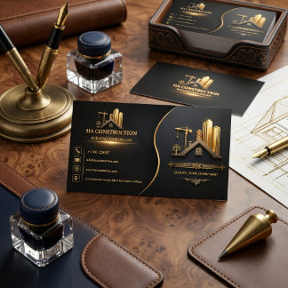 Schwarze Gold Bauunternehmer Visitenkarte