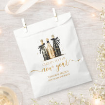Schwarze Gold Champagner Sekt Silvesterparty