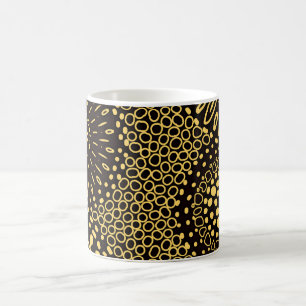 Schwarze Gold-ethnische Blumengefäß-Kaffeetasse Kaffeetasse