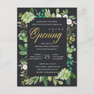 SCHWARZE GOLD FOLIAGE FRAME GRAND ÖFFNUNGSZEREMONI POSTKARTE