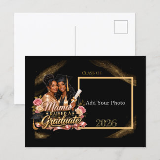 Schwarze Gold-Foto-Abschluss-Ankündigungs-Postkart Ankündigungspostkarte