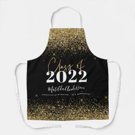 Schwarze Gold Glitzer Klasse Abschluss Moderne  Schürze