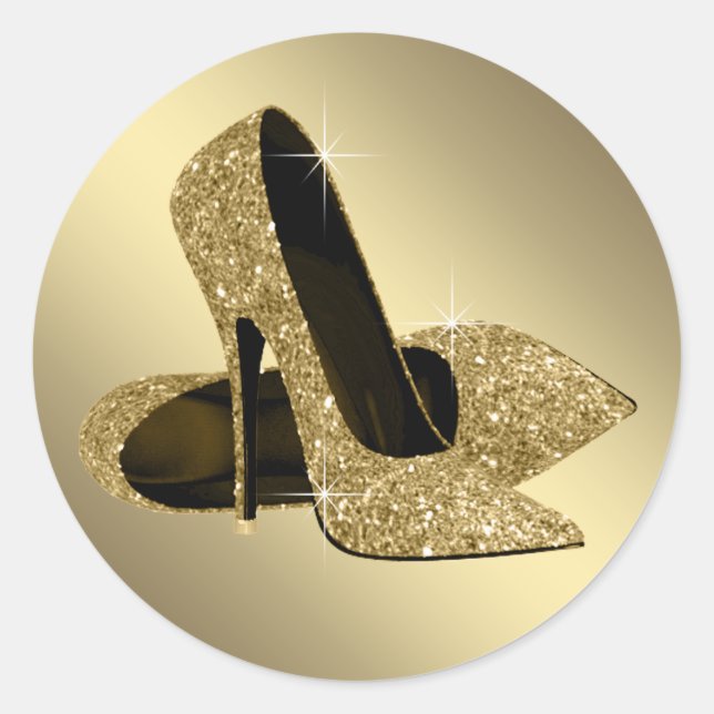 Schwarze Gold High Heel Sticker (Vorderseite)