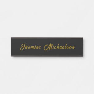 Schwarze & Gold Kalligrafie Minimalistisch Eigener Türschild
