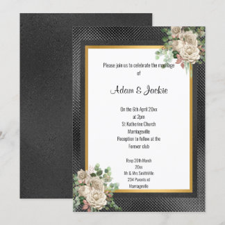 SCHWARZE GOLD LAYERED ROSE EUCALYPTUS WEDD 2 EINLADUNG
