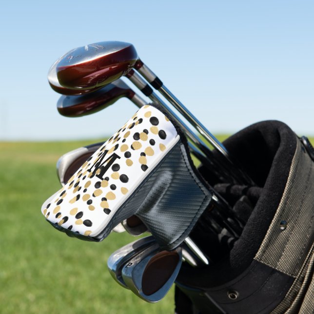 SCHWARZE GOLD LEOPARD CUSTOM Personalisierte Golfa Golf Headcover (In Situ)