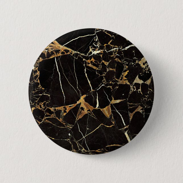 Schwarze Gold-Marmor - Auf Wunsch Text hinzufügen Button (Vorderseite)