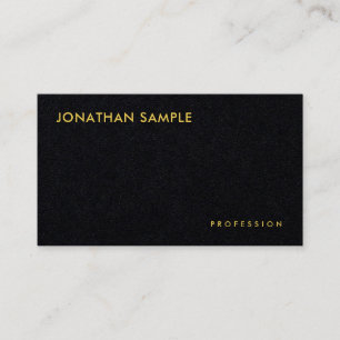 Schwarze Gold Moderne Minimalistische Elegant-Vorl Visitenkarte