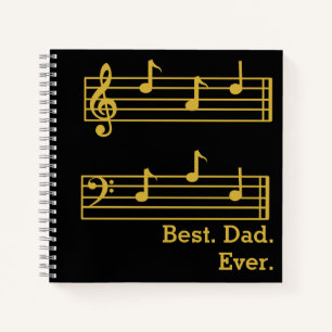 SCHWARZE GOLD MUSIKNOTEN BEST VATER JE TREBLE BASS NOTIZBUCH